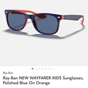 Ray-Ban NEW WAYFARER KIDS Sunglasses, Polished Blue On Orange